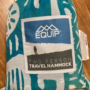 Equipe Teal and White Travel Hammock